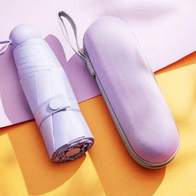 라벤더 양산 초경량양산 초경량우산 암막 5단 캡슐형 UV차단 가벼운