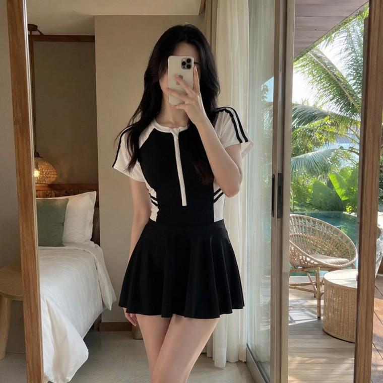 여름 여성수영복 원피스수영복 체형커버수영복 물놀이 워터파크수영복 반팔수영복 커버업수영복 치마