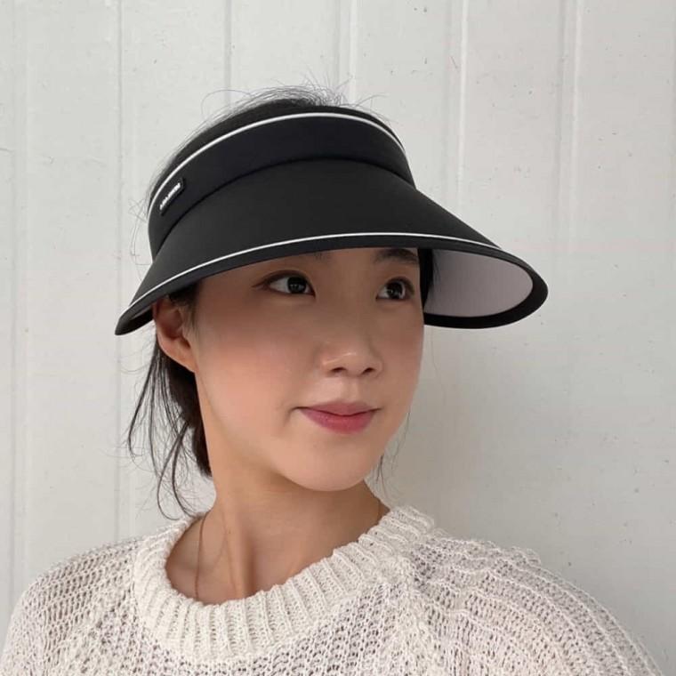 돌돌이 썬캡 블랙 햇빛가리개모자 여성썬캡모자