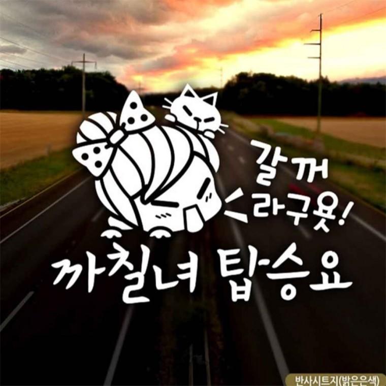 자동차스티커 갈꺼라구욧 까칠녀탑승요 반사시트지 안전거리스티커 차량스티커 안전운전스티커