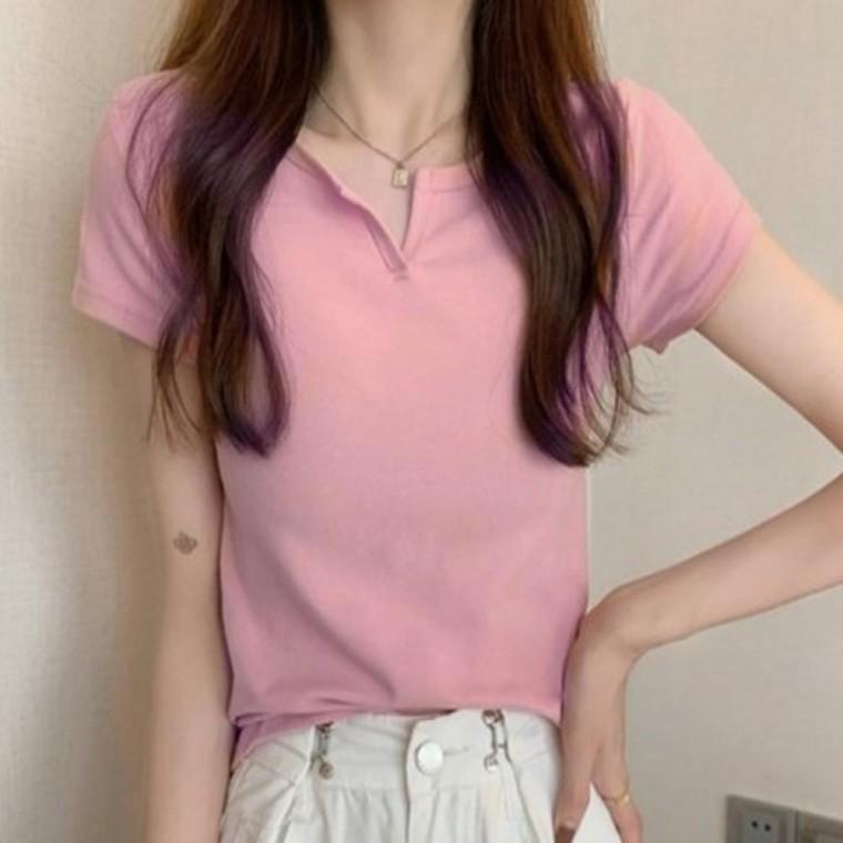 여성 슬림 티셔츠 4컬러 여자반팔티 여자티셔츠 여성티셔츠