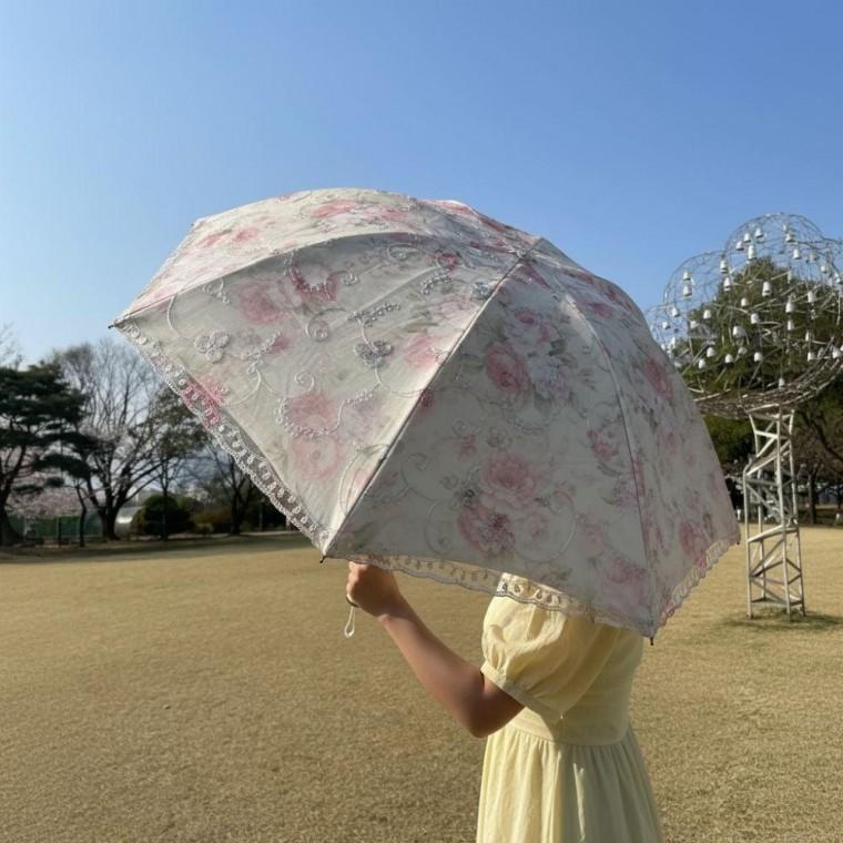 선물상자포장 엘리자베스핑크 튼튼한 레이스 양산 꽃 여성양산 여름양산