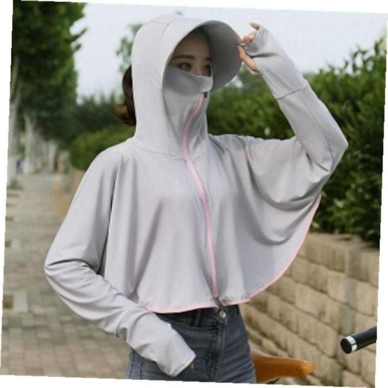 자외선차단후드집업 자외선차단크롭후드집업바람막이점퍼그레이 의류 가죽