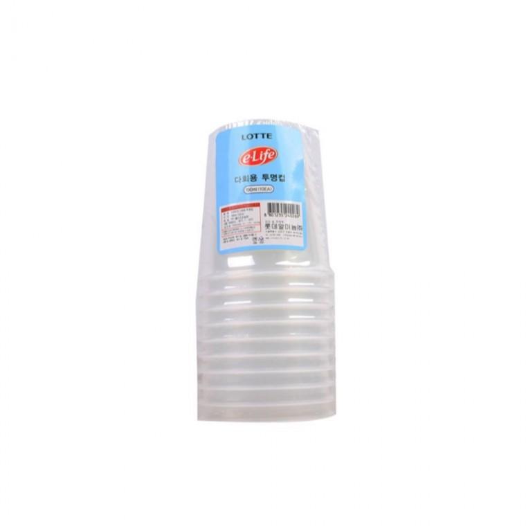 투명컵 다회용 190ml 10p 캠핑컵 정수기물컵 생수컵