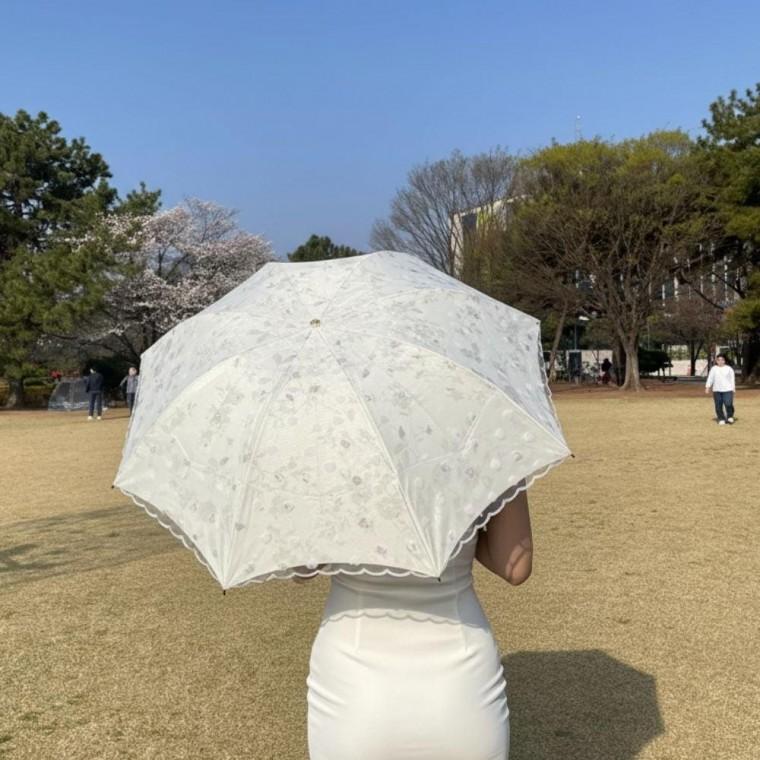 선물상자포장 그레이마리 꽃 튼튼한 양산 레이스 디자인양산 UV차단양산