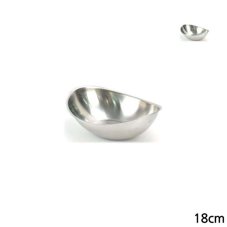 스테인레스 타원그릇 18cm 플레이팅타원접시 파스타볼 볼그릇
