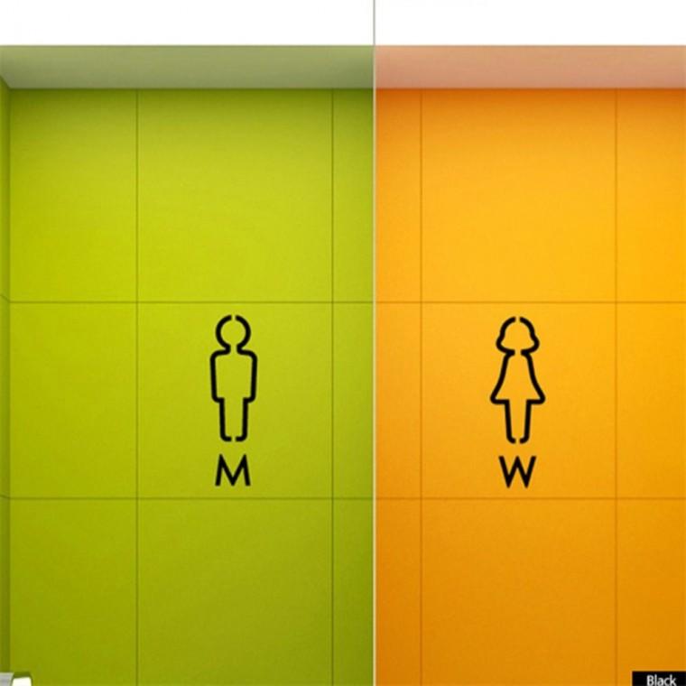 Toilet 스티커 화장실 포인트스티커 블랙 화장실사인 욕실스티커 데코스티커