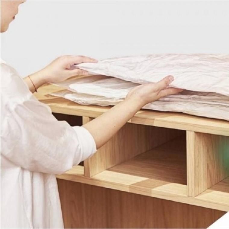 진공 보관팩 90x100cm 의류 압축 정리 옷장 여행 이불