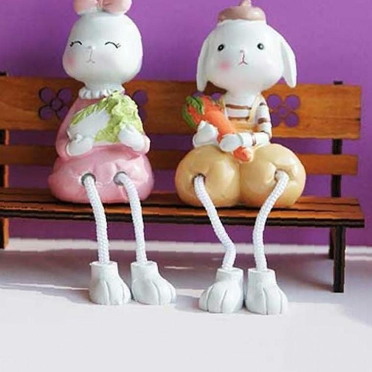 앉은 배추 데일리 당근 토끼 2P세트 토끼인형 미니어처