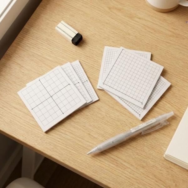 수학 좌표 점착 메모지 모눈 종이 그래프 오답노트 정리 포스트용 6종 세트 150매