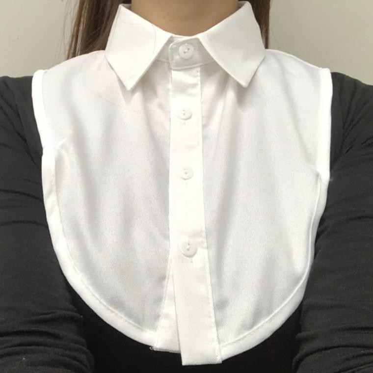 쉬폰 페이크셔츠 화이트 페이크셔츠칼라 패션소품카라