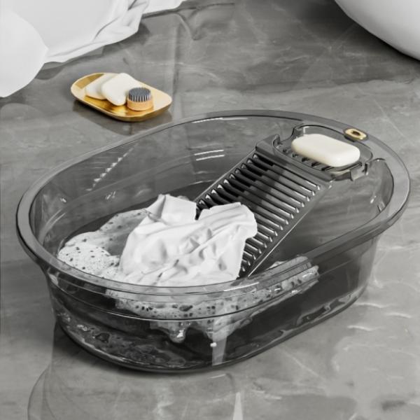 데이워시 빨래판 대야 투명그레이