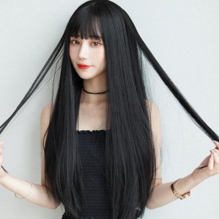 자연스러운 긴 생머리 여성 통가발 스타일링 가발 자연스러운통가발 인모통가발 자연스러운가발