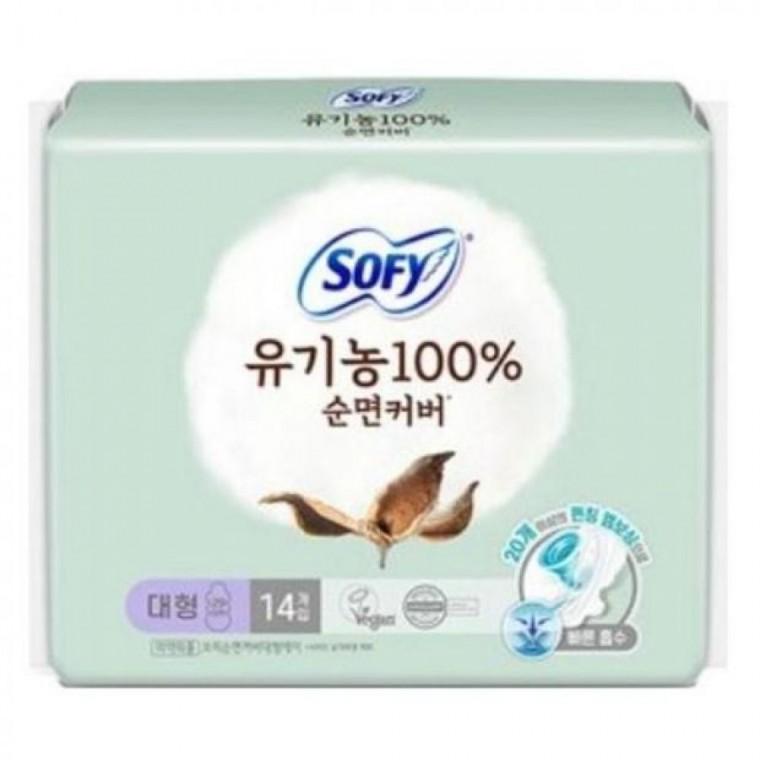 대형 날개형 생리대 쏘피 유기농 순면커버 14입X4개