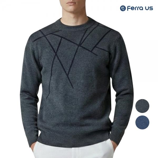 페라어스 남성 울 혼방 기모 라운드 니트 골프셔츠 GCTW5DJ2680