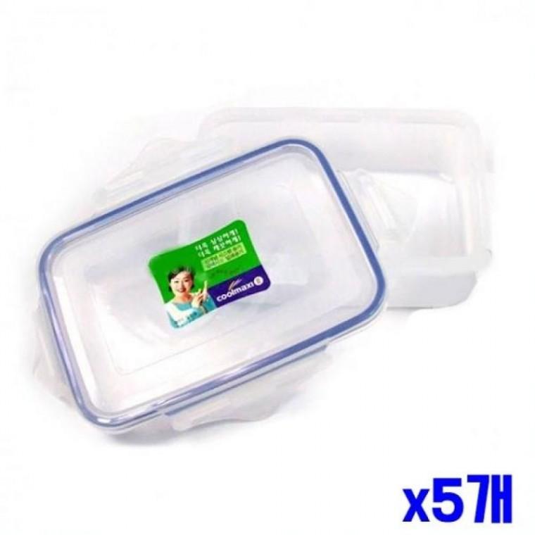 냉장고정리 플라스틱 밀폐용기 500ml x5개