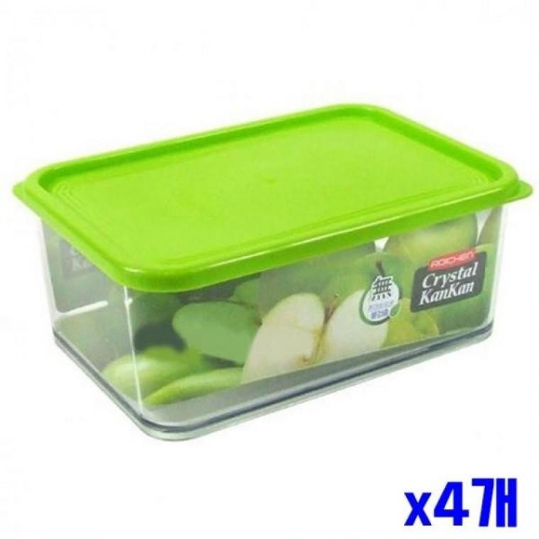 냉장고정리 깊은형 밀폐용기 1450ml x4개
