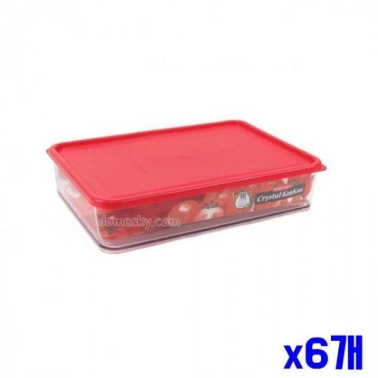 냉장고 정리용 밀폐용기 특대 2200ml x6개 보관용기