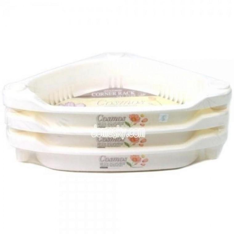 물빠짐 화이트 3단 코너선반 욕실정리대 욕실코너선반