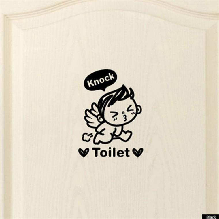 Toilet Shower 화장실 포인트스티커 블랙 거울스티커 욕실스티커 데코스티커