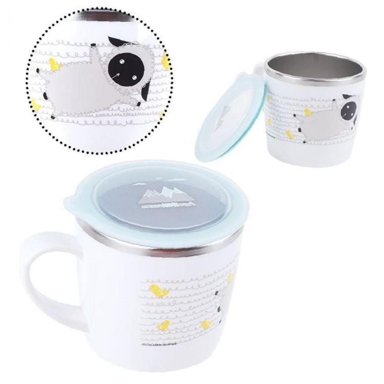 국산 스텐 견고 304 키즈 유아 아기 손잡이 뚜껑 컵 250ml