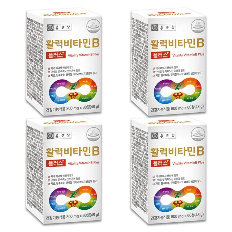 종근당 활력비타민B 플러스 800mg x 60정 4박스