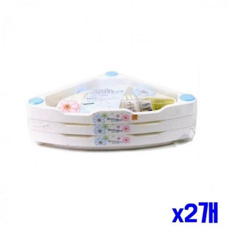 화이트 코너선반 3단 36.5x26x56cm x2개 욕실정리대