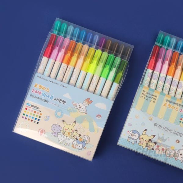 포켓피스 24색 워셔블 사인펜 (랜덤발송)