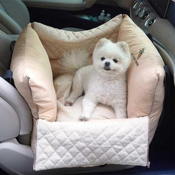 패리스독 강아지카시트 꿀잠 카시트 (베이지) 애견 반려견 차량용카시트
