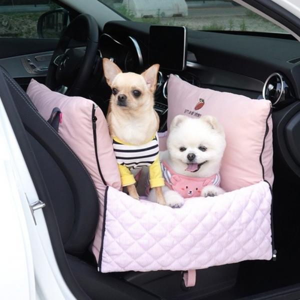 패리스독 강아지카시트 꿀잠 카시트 (핑크) 애견 반려견 차량용카시트