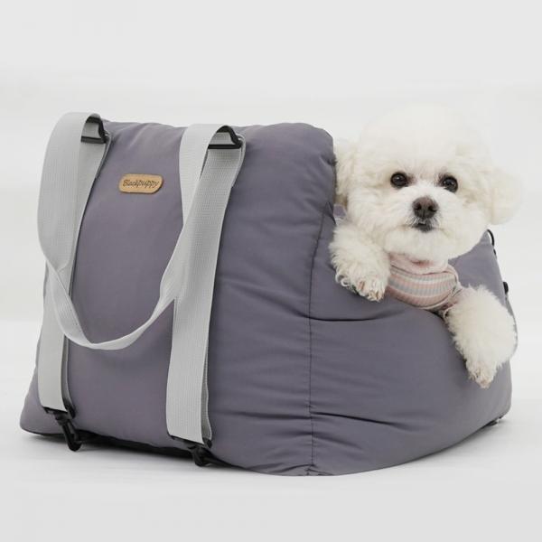 레드퍼피 강아지카시트 숄더백 카시트 (퍼플그레이) 애견 반려견 차량용카시트