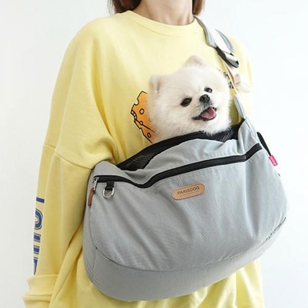 패리스독 강아지슬링백 디어마이 슬링백 (그레이) (M) 애견 반려 펫슬링백