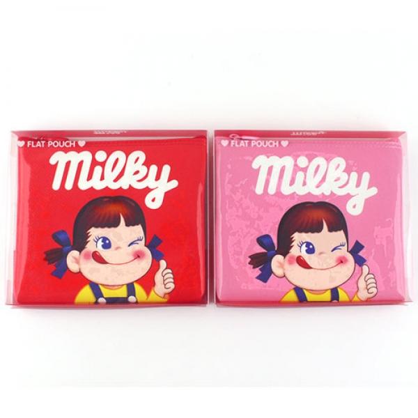 E12] 12800 페코 에나멜 납작 파우치[분홍] 1개