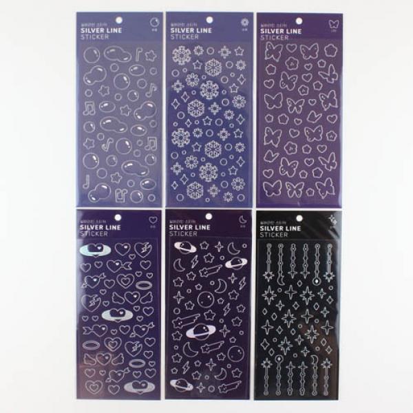 E12] 1000 실버라인 스티커[OPP] (15개세트)