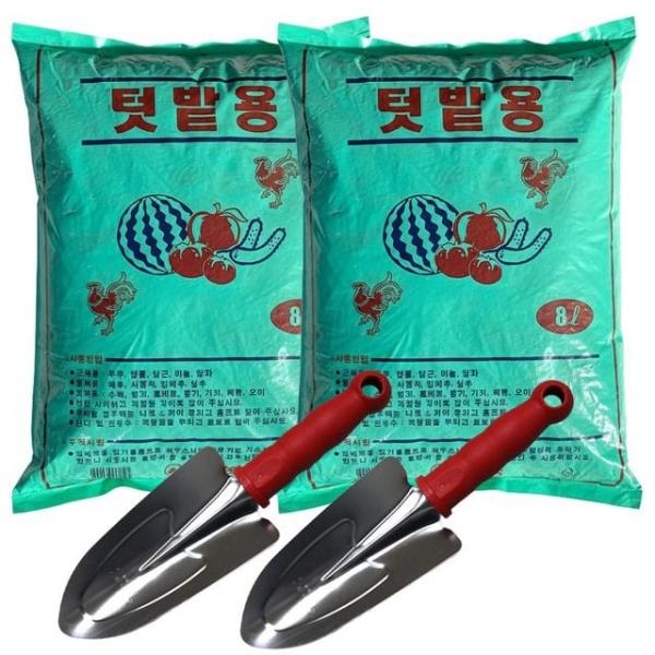 텃밭용 발효수피 8L(2개) + 모종삽(2개) 퇴비 밑거름 비료