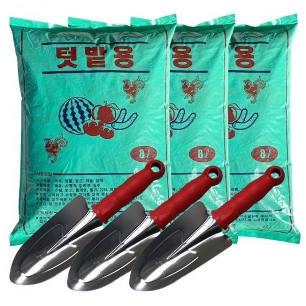 텃밭용 발효수피 8L(3개) + 모종삽(3개) 퇴비 밑거름 비료