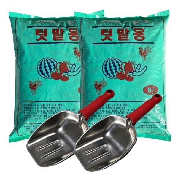 텃밭용 발효수피 8L(2개) + 다용도 바가지삽(2개) 퇴비 밑거름 비료
