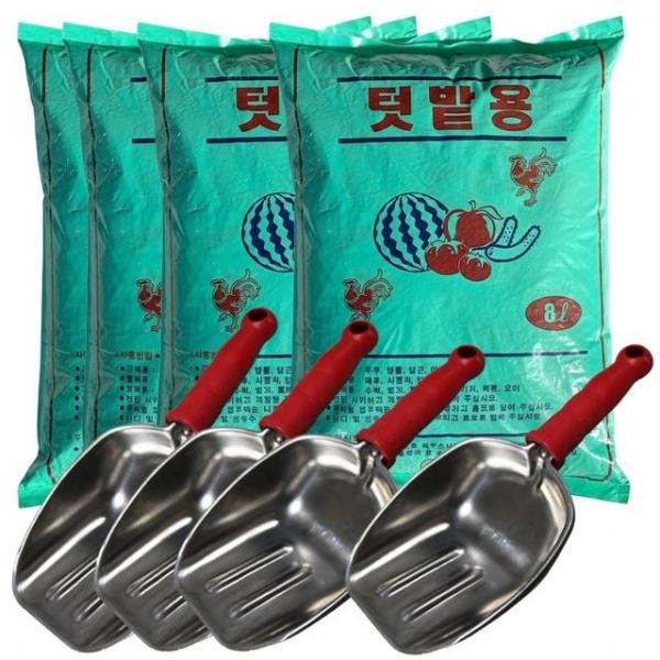 텃밭용 발효수피 8L(4개) + 다용도 바가지삽(4개) 퇴비 밑거름 비료