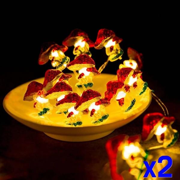 붉은버섯 인테리어 와이어조명 3m30cm(전구 30개)x2개