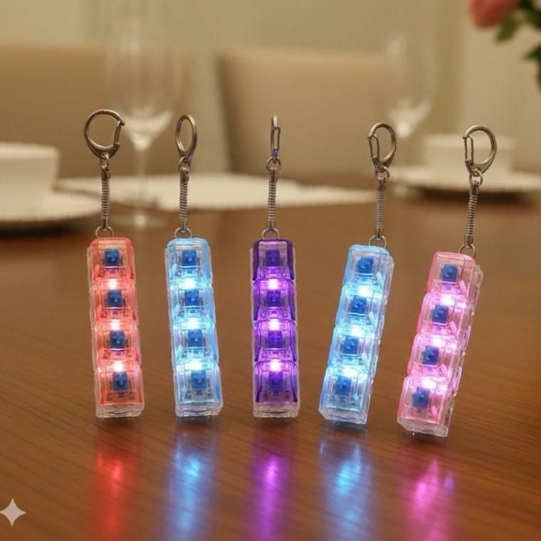 딸깍 키링 키캡 깨끗 LED일자4구 테트리스게임1p
