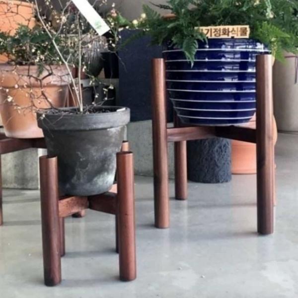 화분 받침대 250mm 거실화분선반 원목화분대