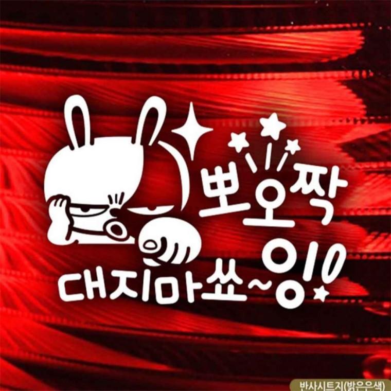 자동차스티커 뽀오짝대지마쇼잉 키토 초보운전 반사 양보운전스티커 부모님운전스티커 차량스티커