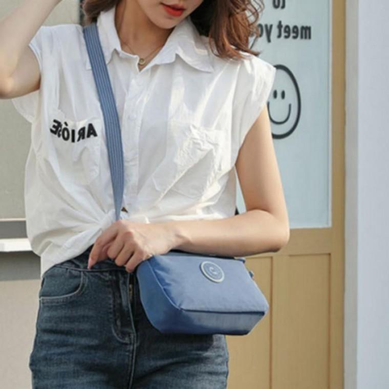 유행 캐주얼 쇼퍼백 미니 메신저백 블루 크로스 가방 백