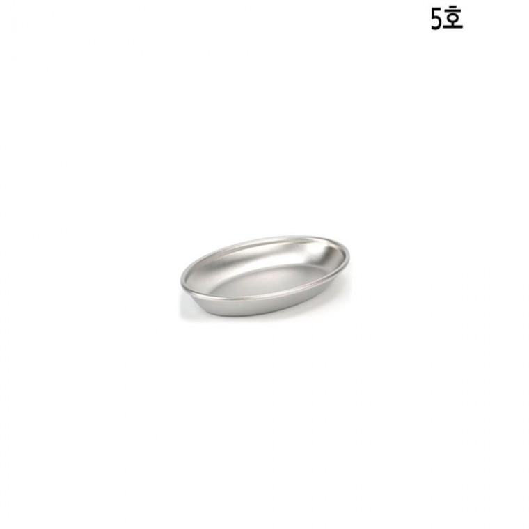 스테인레스 후지 타원접시 무광 5호 파스타접시 스파게티그릇 오벌접시
