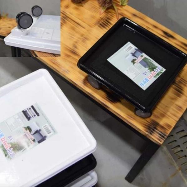 바퀴 460mm 화분 받침 이동식화분받침대 원형화분받침대