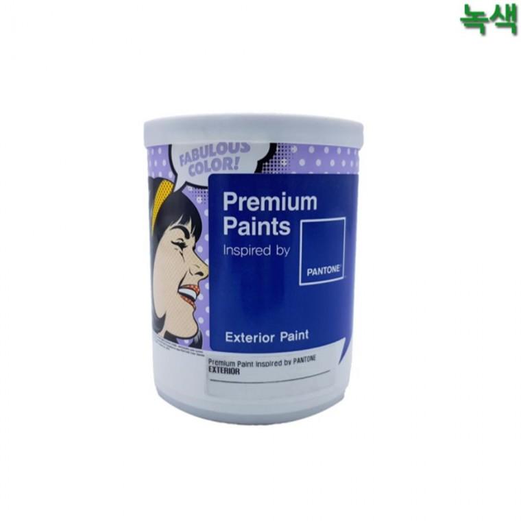 수성페인트 외부용 무광 녹색 1L 빠데 퍼티 시멘트벽