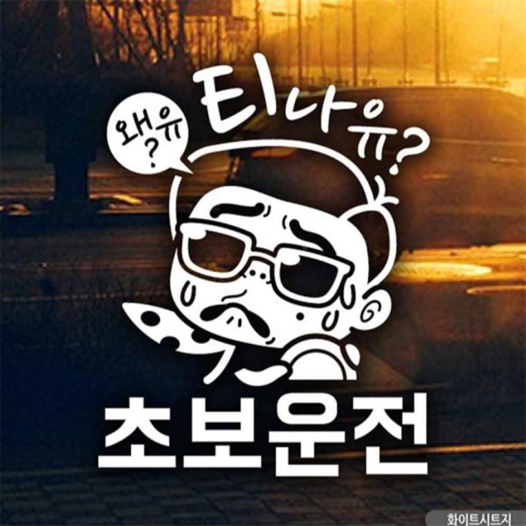 자동차스티커 티나유 초보운전 쌈뚱이 화이트시트지 고령운전자스티커 안전거리스티커 안전운전스티커