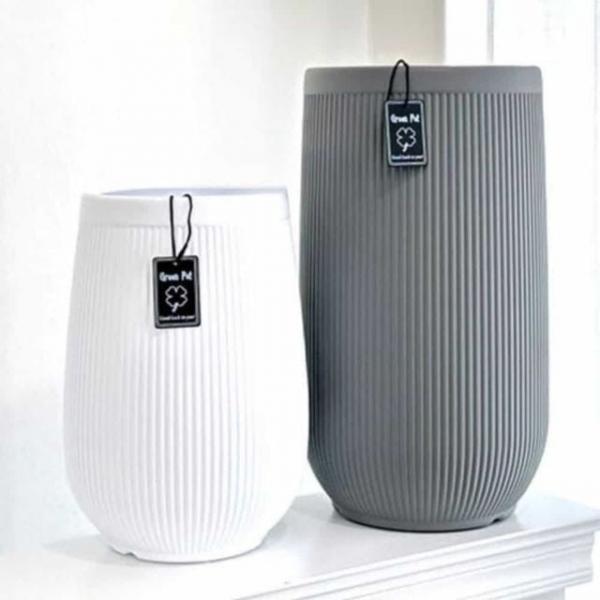 세로줄 그린팟 21x37 플라스틱긴화분 디자인화분