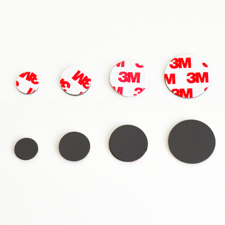 원형 동전 고무 자석 3M 접착제사용 냉장고자석 15mm x 2mm