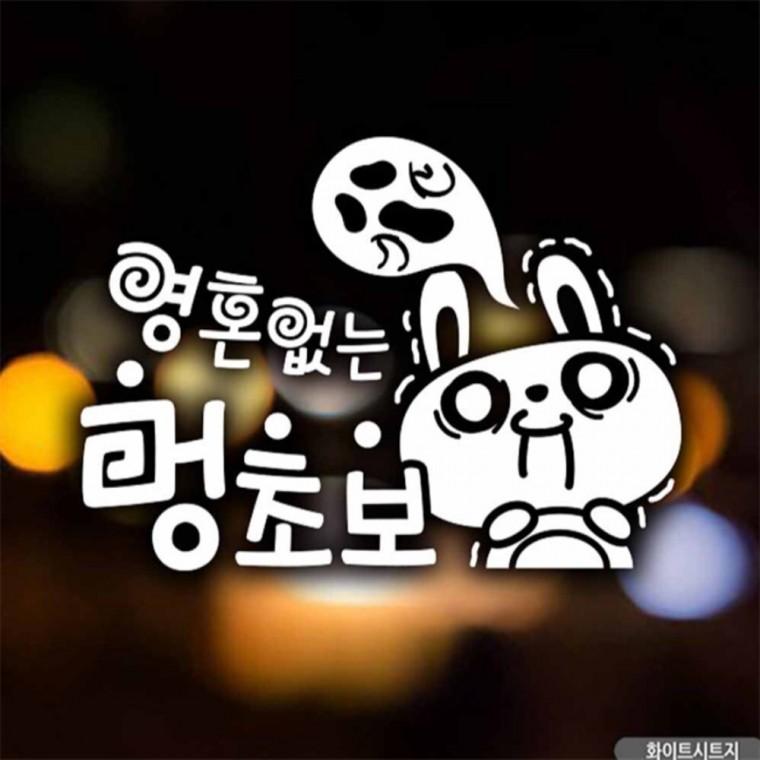 자동차스티커 영혼없는멍초보 초보운전 화이트시트지 고령운전자스티커 부모님운전스티커 초보운전스티커